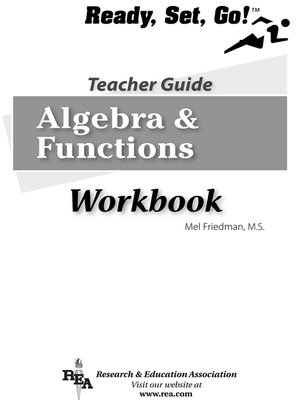 cover image of Algebra & Functions Workbook